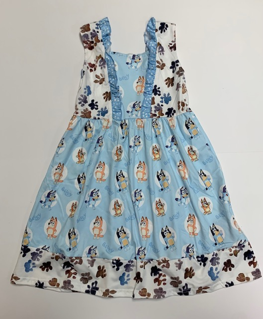 Blue Paw Print Dress