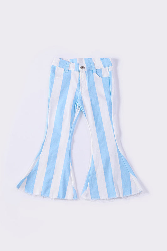 Blue Striped Bell Jeans