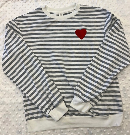 Grey Striped Sweatshirt