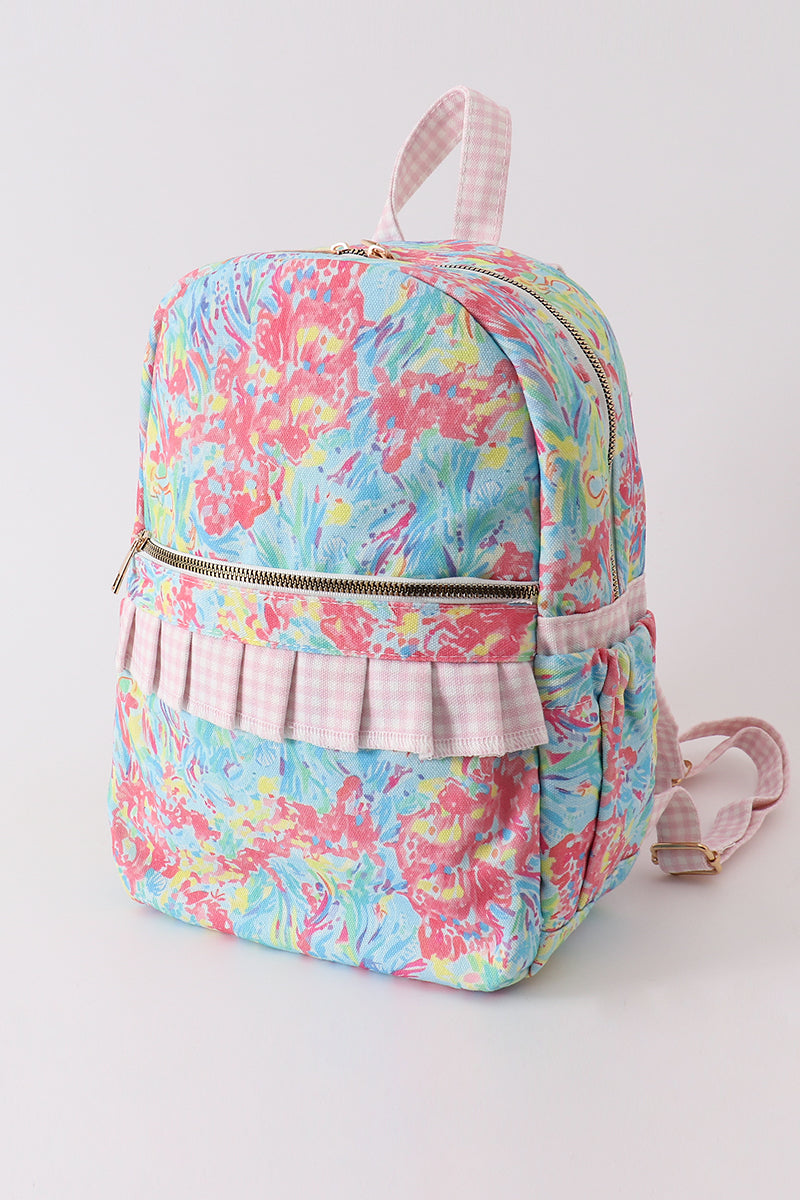 Large Pink Ruffle Backpack