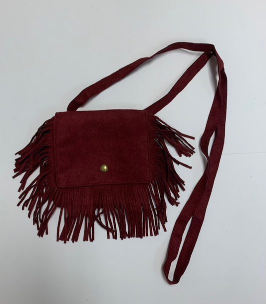 Small Maroon Fringe Purse